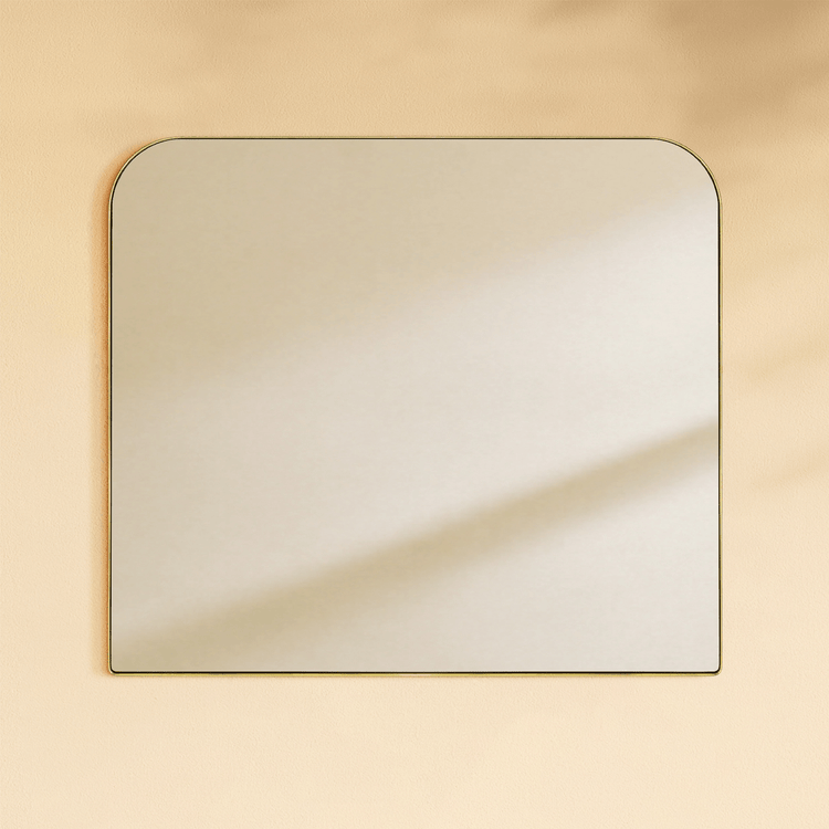 Bhargava Modern Arch Mantel Mirrors GC-0Y029 Brushed Gold 30x34" TEHOME