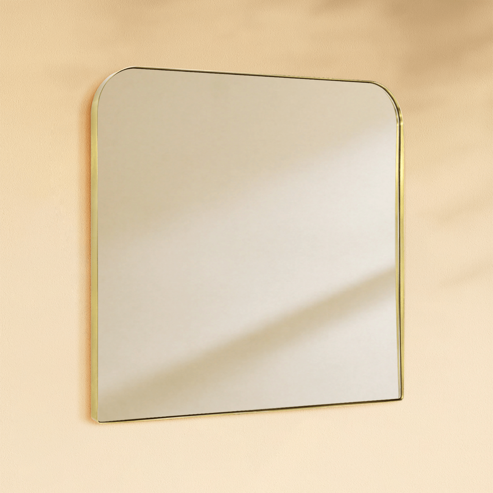 Bhargava Modern Arch Mantel Mirrors GC-0Y028 Brushed Gold 30x34" TEHOME