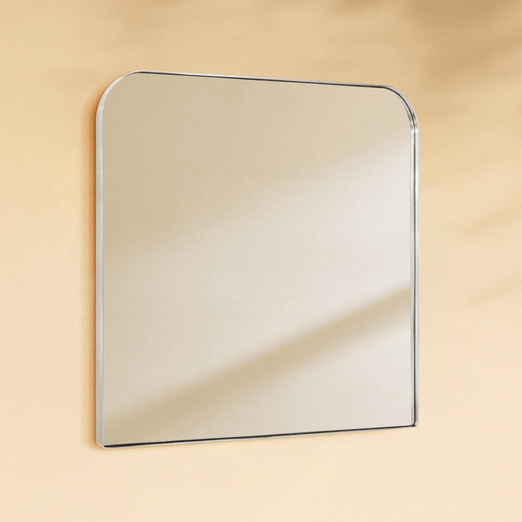 Bhargava Modern Arch Mantel Mirrors GC-0Y029 Brushed Nickel 30x34" TEHOME