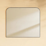 TEHOME Bhargava Black 34x40 Modern Arch Mantel Mirrors Front View Size