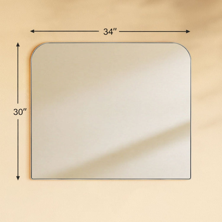 TEHOME Bhargava Brushed Nickel 30x34 Modern Arch Mantel Mirrors Front View Size