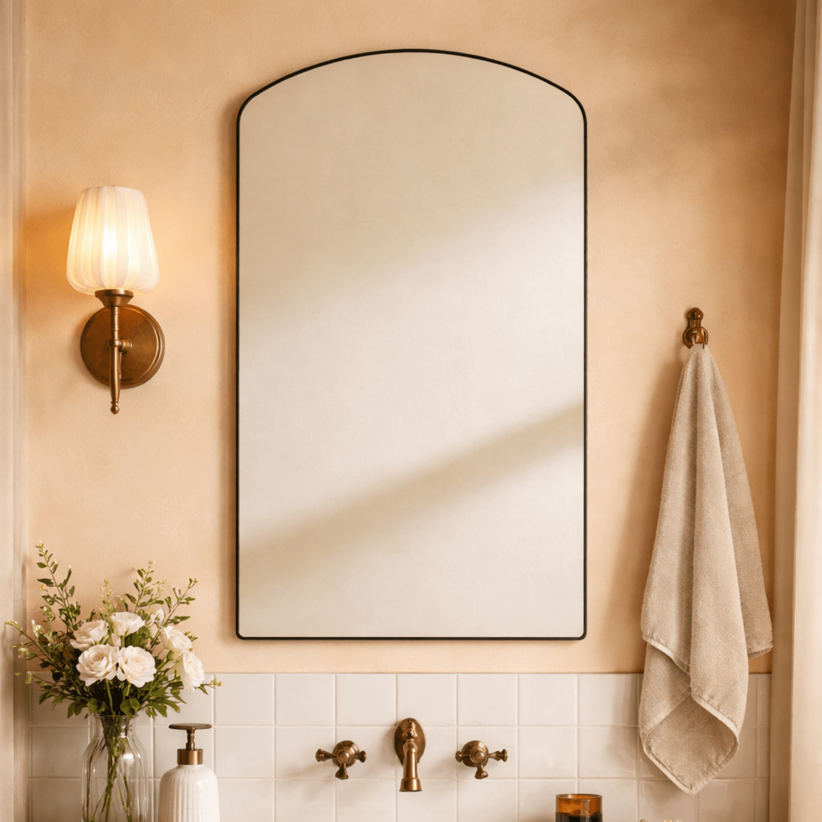 Biyron Modern Arch Wall Mirrors GC-0Y340 Black 24x40" TEHOME