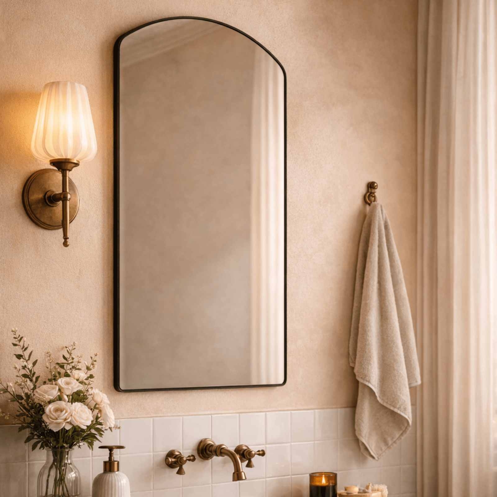 Biyron Modern Arch Wall Mirrors GC-0Y340 Black 24x40" TEHOME