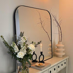 Amelie Modern Arch Large Mantel Mirrors GC-0Y129 Brushed Nickel 34x40" TEHOME