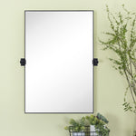 Aurielle Modern Rectangle Pivot Mirror 20x30" in Black GC-00223 TEHOME