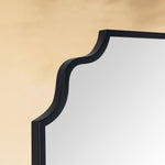 TEHOME Black Scalloped Arch Bathroom Vanity Wall Mirror Detail View1