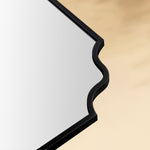 TEHOME Black Scalloped Arch Bathroom Vanity Wall Mirror Detail View2