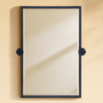 Blakley Modern Rectangle Bathroom Pivot Mirrors GC-00108 Black 24x36" TEHOME