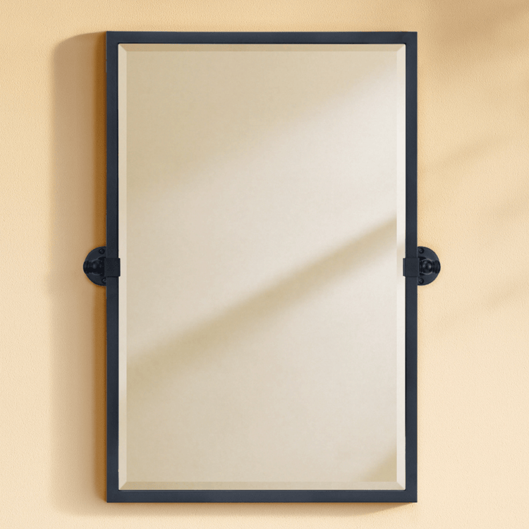 Blakley Modern Rectangle Bathroom Pivot Mirrors GC-00108 Black 24x36" TEHOME