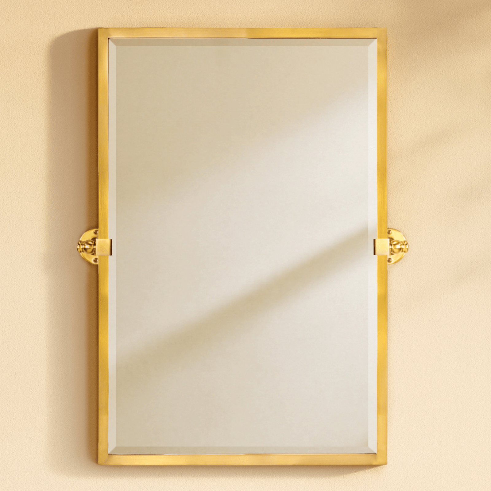 Blakley Modern Rectangle Bathroom Pivot Mirrors GC-00165 Brushed Gold 24x36" TEHOME