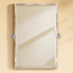 Blakley Modern Rectangle Bathroom Pivot Mirrors GC-00164 Brushed Nickel 24x36" TEHOME