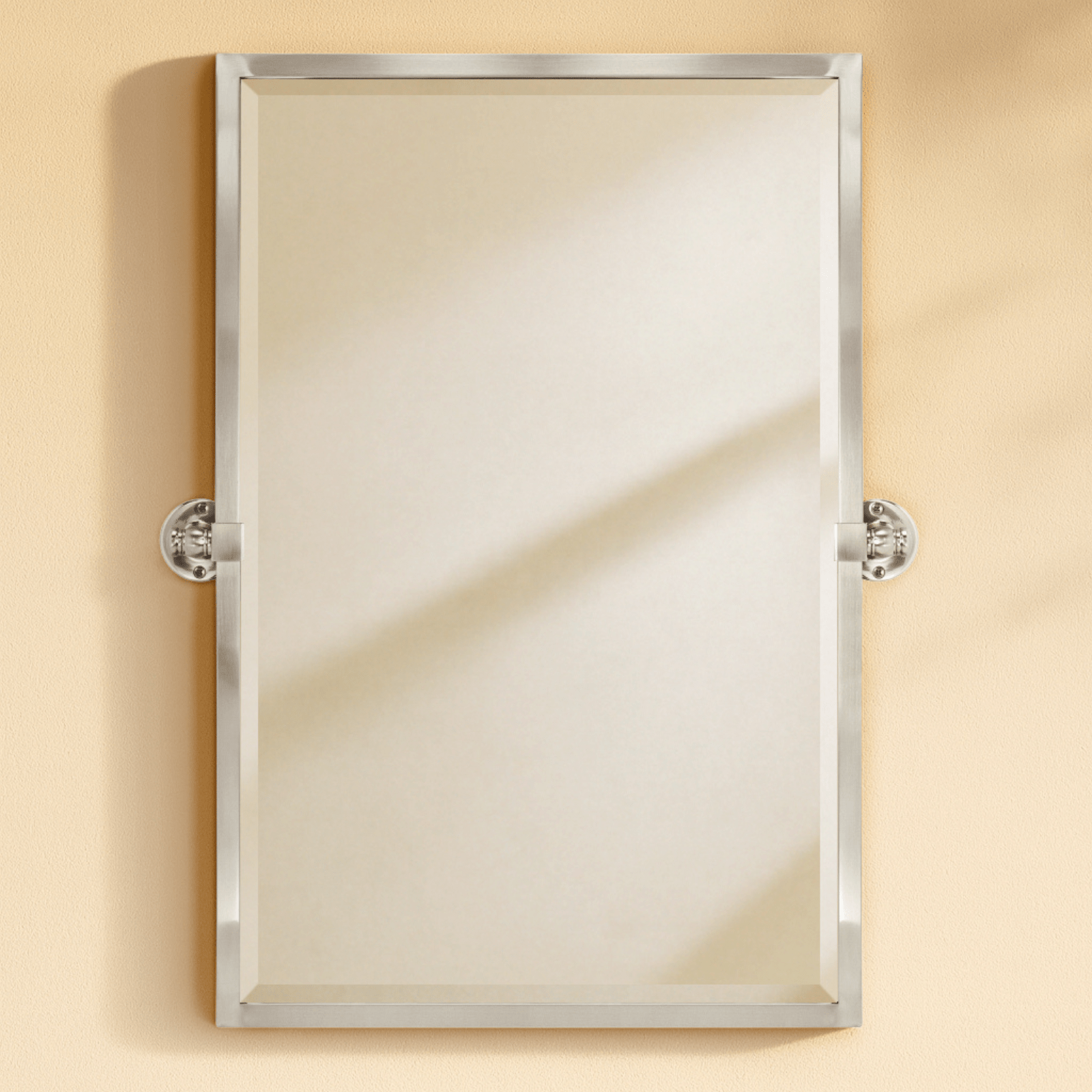 Blakley Modern Rectangle Bathroom Pivot Mirrors GC-00164 Brushed Nickel 24x36" TEHOME