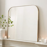 Amelie Modern Arch Large Mantel Mirrors GC-0Y129 Brushed Nickel 34x40" TEHOME
