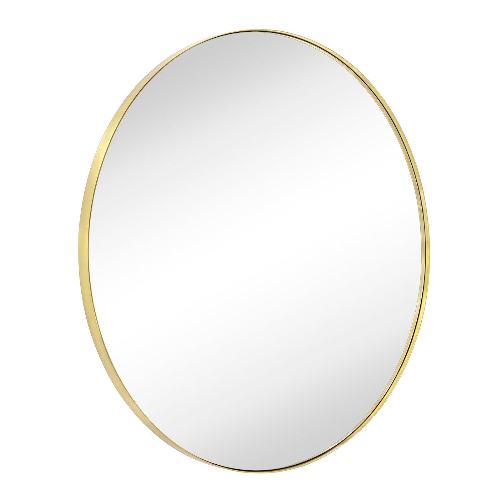 Roselle Modern Round Large Wall Mirrors GC-GW0047 Brushed Gold 40x40" TEHOME