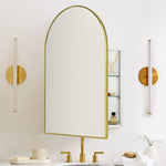 Dake Modern Arch Recessed and Surface Mount Bathroom Medicine Cabinet with Mirrors GC-XB0012 Brushed Gold 20x30" TEHOME
