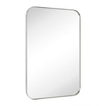 Bellara Mid - Century Rectangle Large Wall Mirrors with Rounded Corners GC-0Y133 Brushed Nickel 30x40" TEHOME