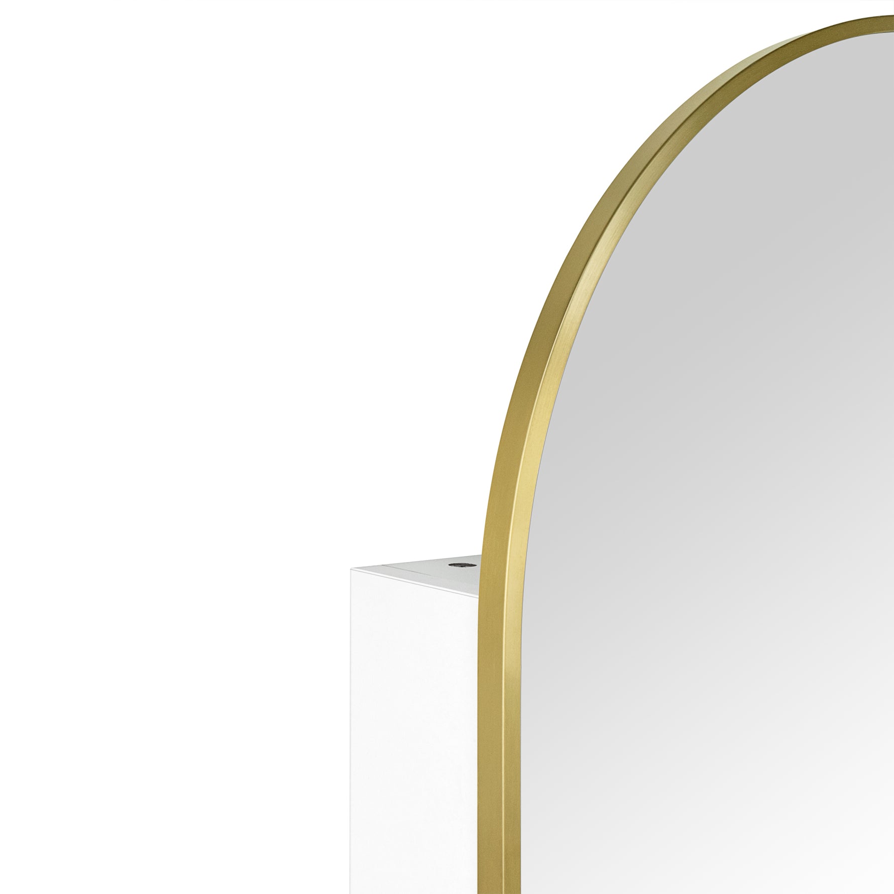 Dake Modern Arch Recessed and Surface Mount Bathroom Medicine Cabinet with Mirrors GC-XB0029 Brushed Gold 24x36" TEHOME