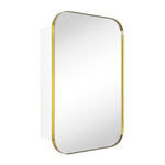 Mileta Mid - century Rectangle Recessed and Surface Mount Bathroom Medicine Cabinet with Mirrors GC-XB0016 Brushed Gold 22x30" TEHOME