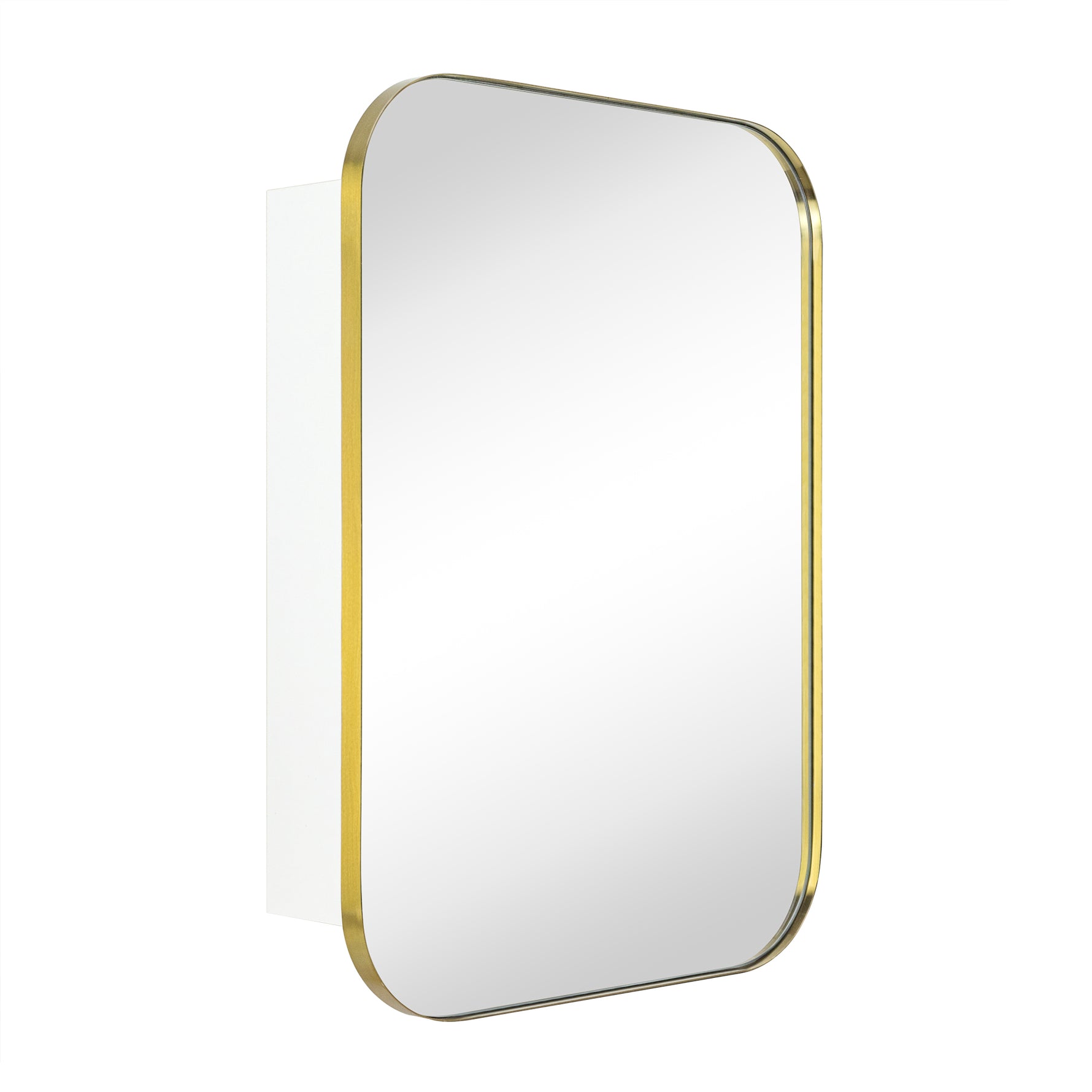 Mileta Mid - century Rectangle Recessed and Surface Mount Bathroom Medicine Cabinet with Mirrors GC-XB0016 Brushed Gold 22x30" TEHOME