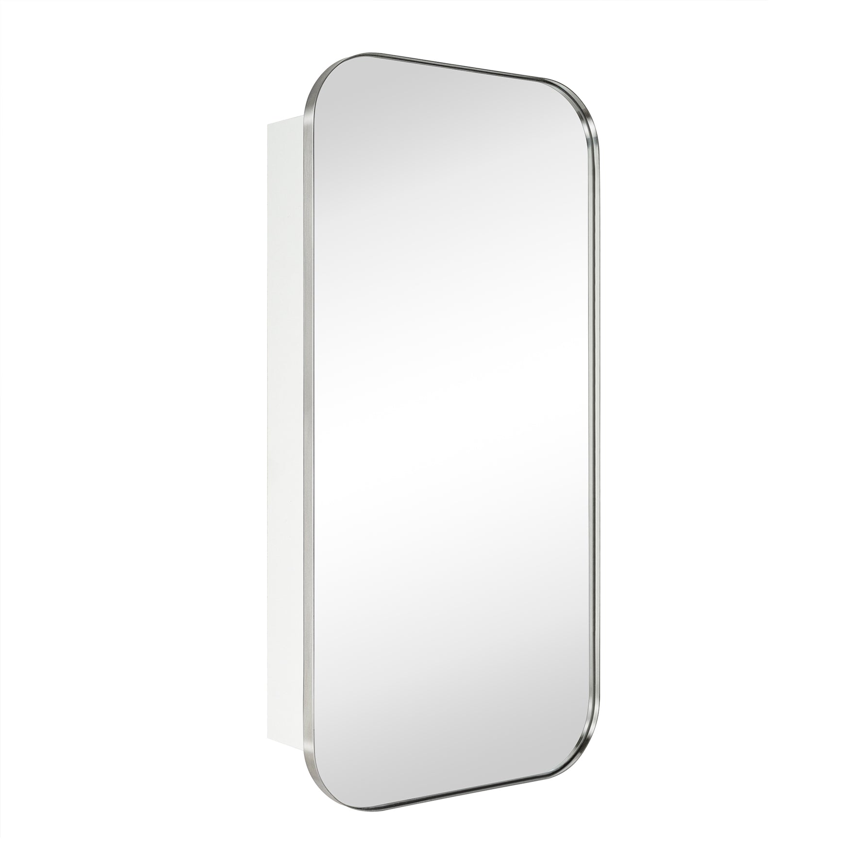 Adasu Mid - century Rectangle Recessed and Surface Mount Bathroom Medicine Cabinet with Mirrors GC-XB0021 Brushed Nickel 20x40" TEHOME