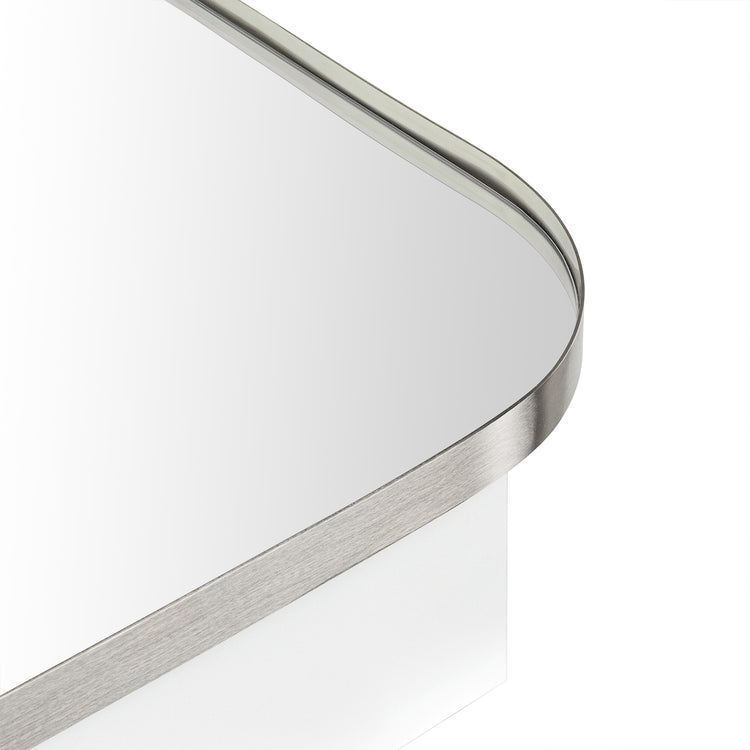 Mileta Mid - century Rectangle Recessed and Surface Mount Bathroom Medicine Cabinet with Mirrors GC-XB0014 Brushed Nickel 22x30" TEHOME