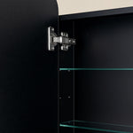 TEHOME Castorina Modern Arch Recessed and Surface Mount Bathroom Medicine Cabinet with Mirrors,17x28" in Black,detail view2