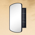 TEHOME Castorina Modern Arch Recessed and Surface Mount Bathroom Medicine Cabinet with Mirrors,17x28" in Black
