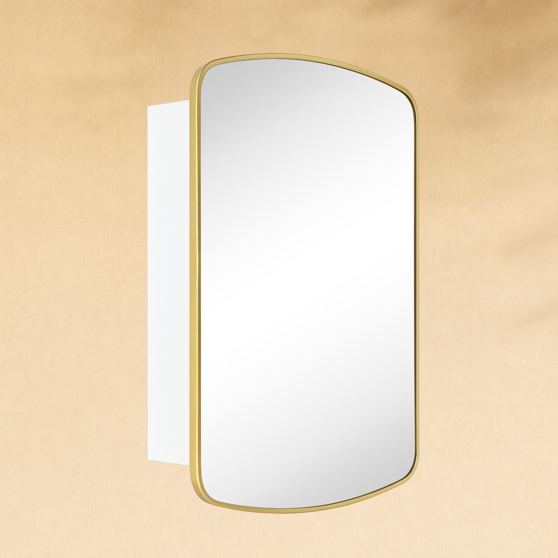 TEHOME Castorina Modern Arch Recessed and Surface Mount Bathroom Medicine Cabinet with Mirrors,17x28" in Black,Side view