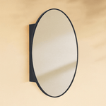 Cedar Modern Oval Surface Mount Bathroom Medicine Cabinet with Mirrors, 20x30" in Black GC-XB0022 Black 20''X 30'' TEHOME