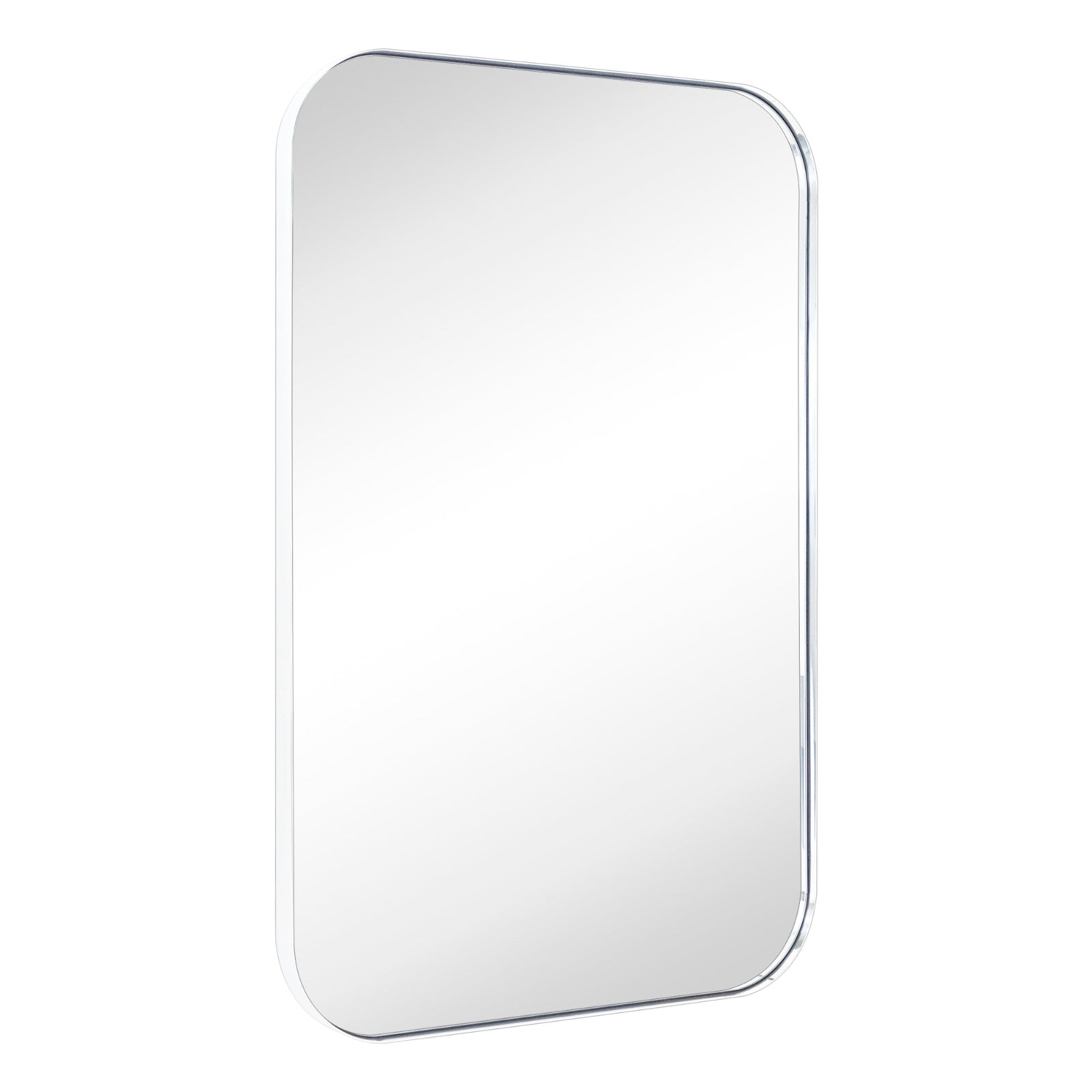 Bellara Mid - Century Rectangle Large Wall Mirrors with Rounded Corners GC-0Y142 Chrome 30x40" TEHOME
