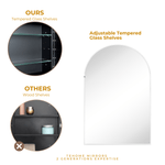 Dake Modern Arch Recessed and Surface Mount Bathroom Medicine Cabinet with Mirrors GC-XB0011 Chrome 20x30" TEHOME