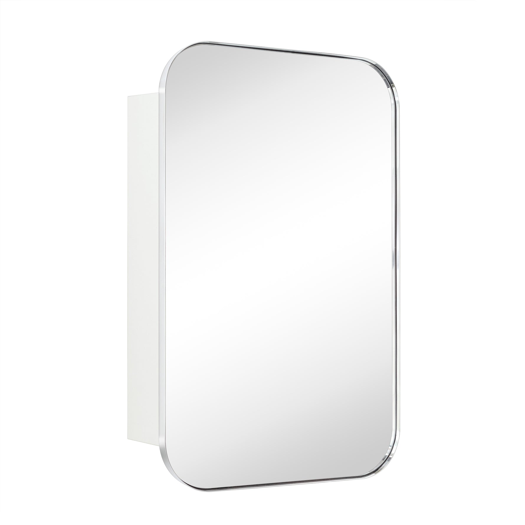 Mileta Mid - century Rectangle Recessed and Surface Mount Bathroom Medicine Cabinet with Mirrors GC-XB0015 Chrome 22x30" TEHOME