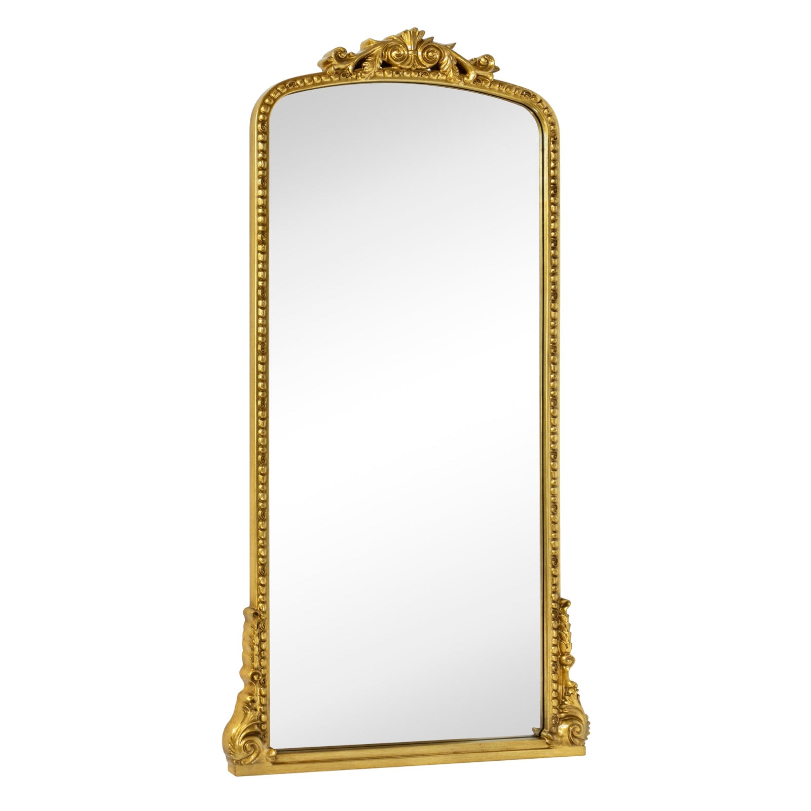 Isola Vintage Arch Floor Mirrors, 30x60" in Brushed Gold VA0011 Brushed Gold TEHOME