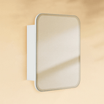 Claytin Modern Rectangle Frameless Recessed and Surface Mount Bathroom Medicine Cabinet with Mirrors GC-TC0018 White 14x18" TEHOME