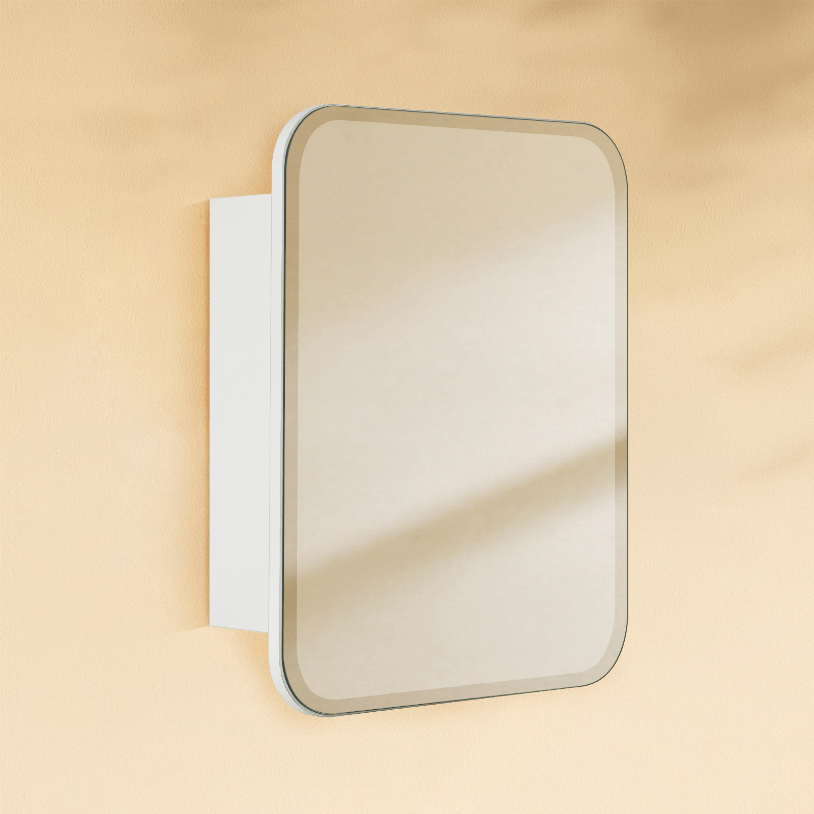 Claytin Modern Rectangle Frameless Recessed and Surface Mount Bathroom Medicine Cabinet with Mirrors GC-TC0018 White 14x18" TEHOME