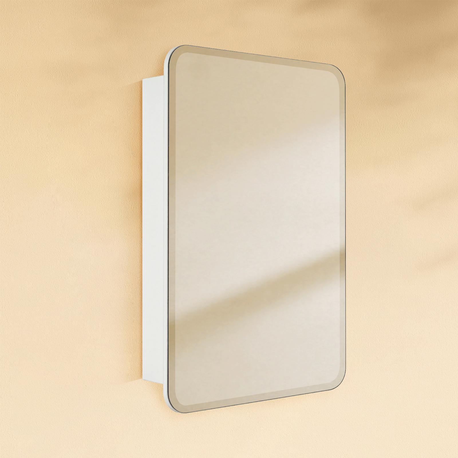 Claytin Modern Rectangle Frameless Recessed and Surface Mount Bathroom Medicine Cabinet with Mirrors GC-TC0019 White 20x30" TEHOME