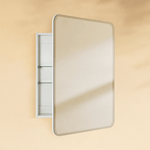 Claytin Modern Rectangle Frameless Recessed and Surface Mount Bathroom Medicine Cabinet with Mirrors GC-TC0020 White 24x30" TEHOME