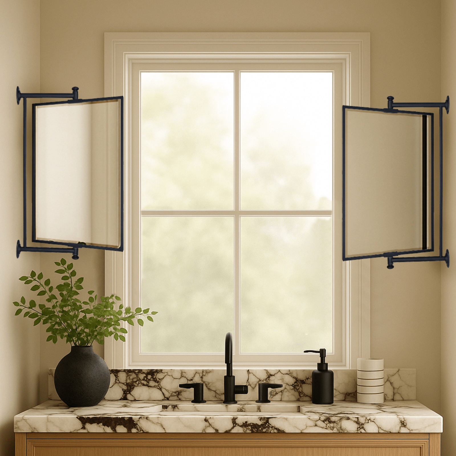 Corrente Modern Rectangle Bathroom Pivot Mirrors GC-00439 Chrome 14x22" TEHOME