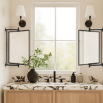 Corrente Modern Rectangle Bathroom Pivot Mirrors GC-00339 Black 14x22" TEHOME