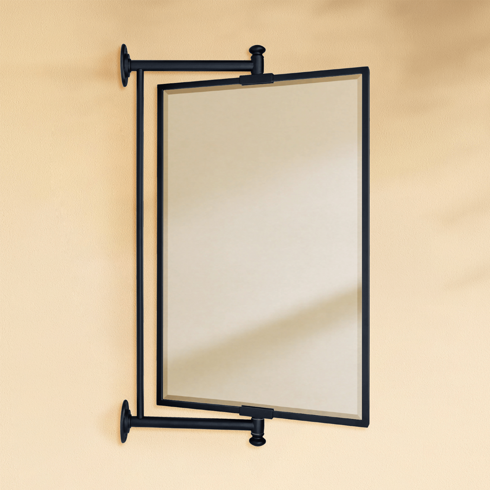 Corrente Modern Rectangle Bathroom Pivot Mirrors GC-00339 Black 14x22" TEHOME