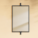 Corrente Modern Rectangle Bathroom Pivot Mirrors GC-00339 Black 14x22" TEHOME