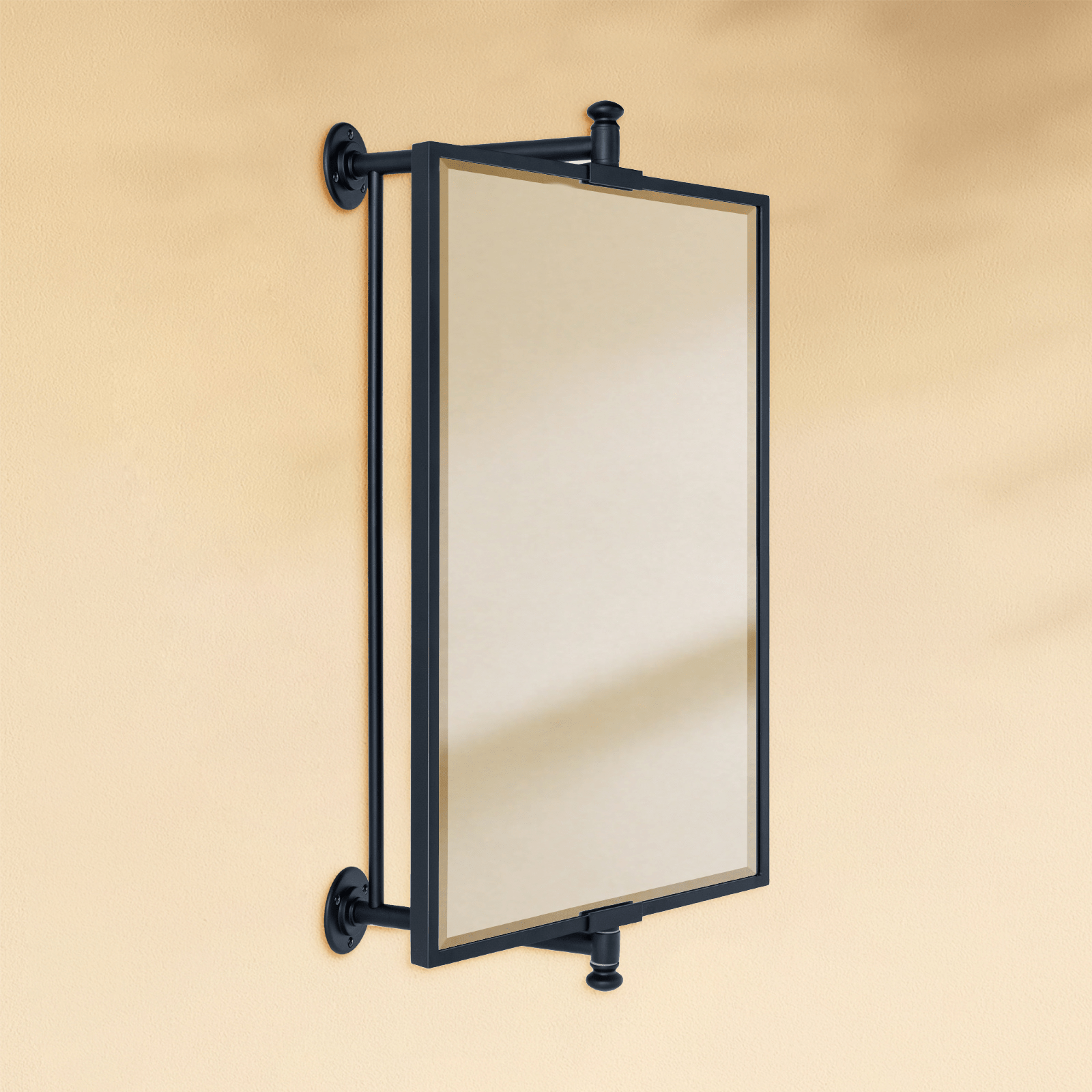 Corrente Modern Rectangle Bathroom Pivot Mirrors GC-00339 Black 14x22" TEHOME