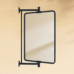 Correon Farmhouse Rectangle Bathroom Pivot Mirrors with Rounded Corners GC-00337 Black 14x22" TEHOME