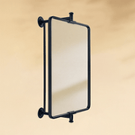 Correon Farmhouse Rectangle Bathroom Pivot Mirrors with Rounded Corners GC-00337 Black 14x22" TEHOME