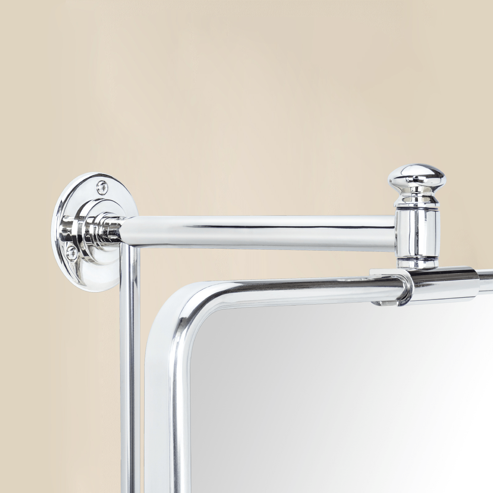 Correon Farmhouse Rectangle Bathroom Pivot Mirrors with Rounded Corners GC-00338 Chrome 14x22" TEHOME