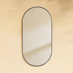 TEHOME Cristos 20x40" Black Mid-century Pill Wall Mirrors Front View