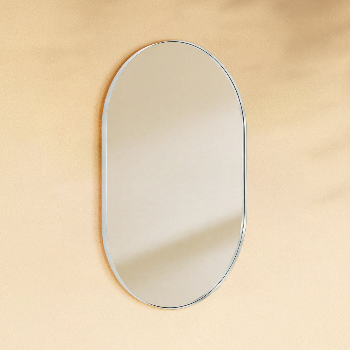 TEHOME Cristos Brushed Nickel 20x30 Mid-century Pill Wall Mirrors Side View