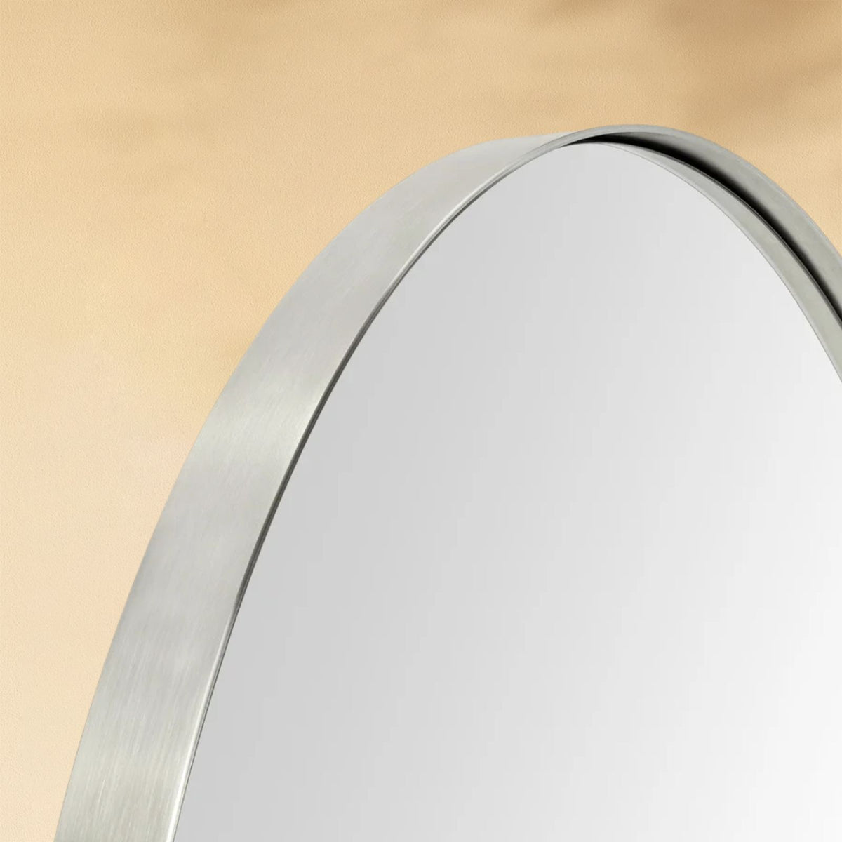 TEHOME Cristos Brushed Nickel Mid-century Pill Wall Mirrors Detail View