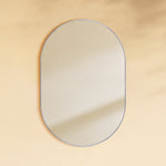 TEHOME Cristos Chrome 20x30 Mid-century Pill Wall Mirrors Front View