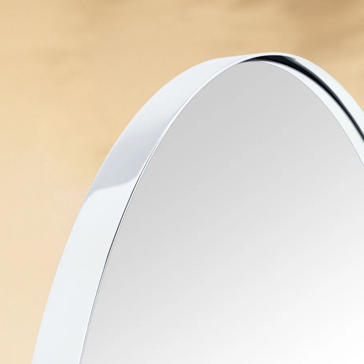 TEHOME Cristos Chrome Mid-century Pill Wall Mirror Detail View